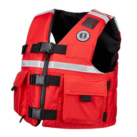 Mustang Survival Sar Vest With Solas Reflective Tape Large Red MV5606-L-04
